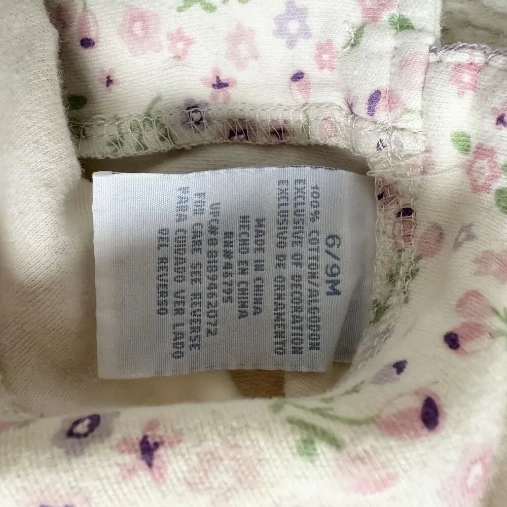 Vintage Disney Baby Winnie The Pooh 6/9 Months Floral Romper Pink Purple Beige